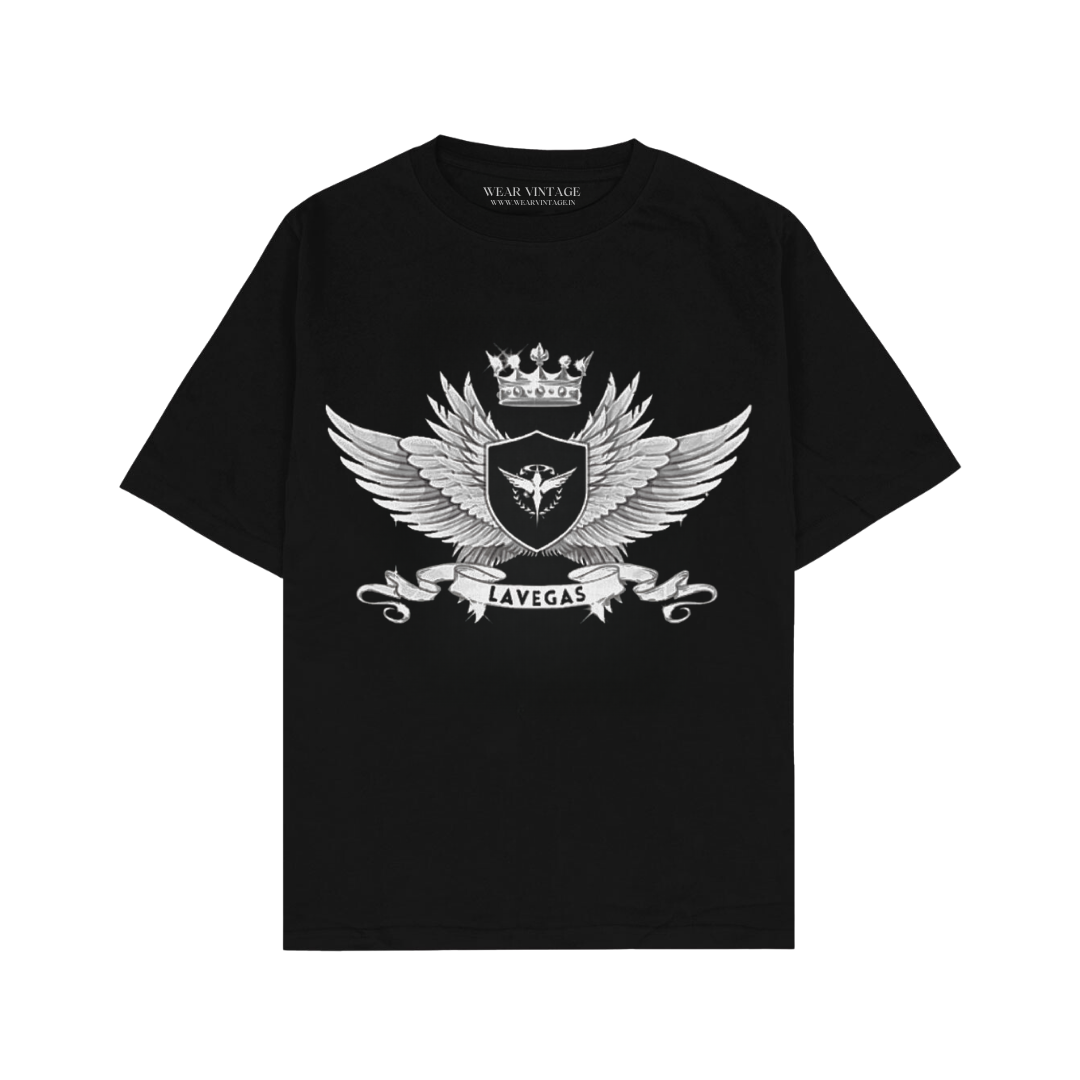 Men's Pure Cotton Oversize Fit Half Sleeves Aesthetic Graphic Printed Black T-Shirt