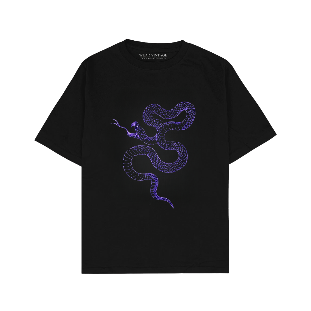 Men's Pure Cotton Oversize Fit Half Sleeves Aesthetic Graphic Printed Black T-Shirt