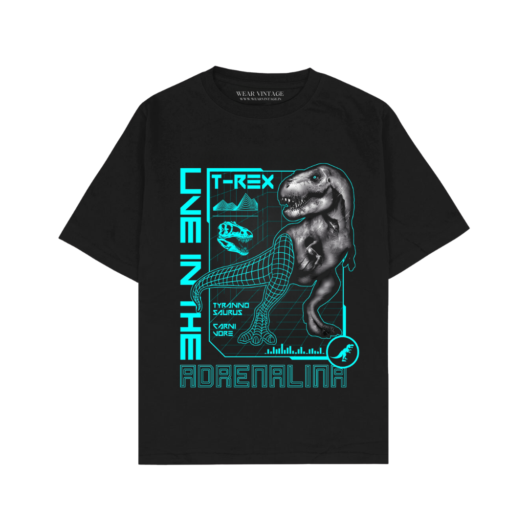Men's Pure Cotton Oversize Fit Half Sleeves Aesthetic Graphic Printed Black T-Shirt