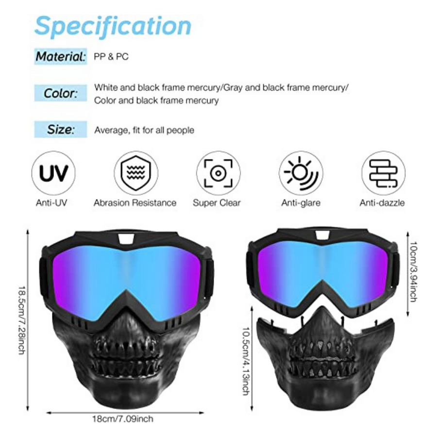 MultiColor Skull Design protective goggles Mask