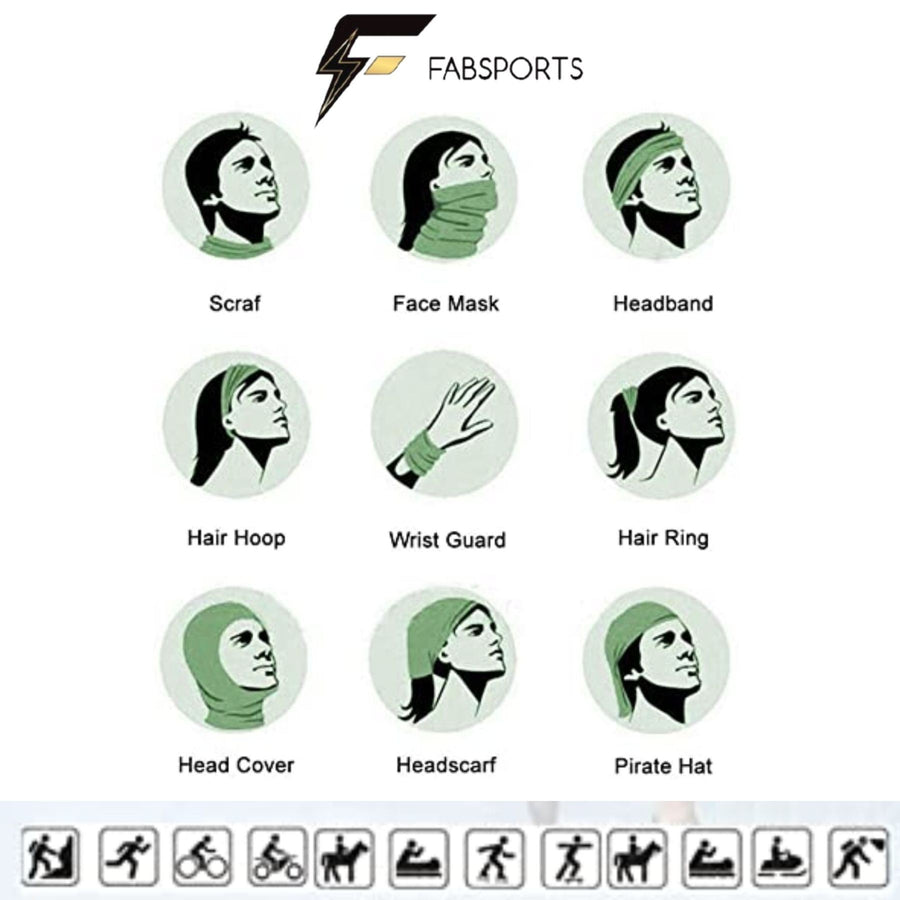 FabSports Cooling Arm Sleeves & Bandana combo for Men & Women with UV Protection, Quick Dry.
