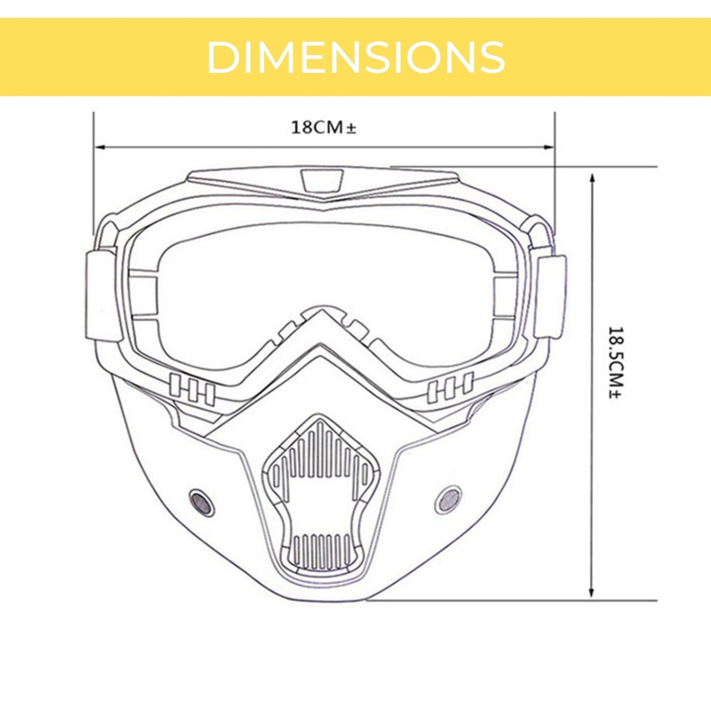Yellow Black protective Anti UV goggles mask