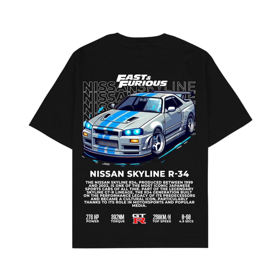 Fast & Furious Nissan Skyline Oversized T-Shirt