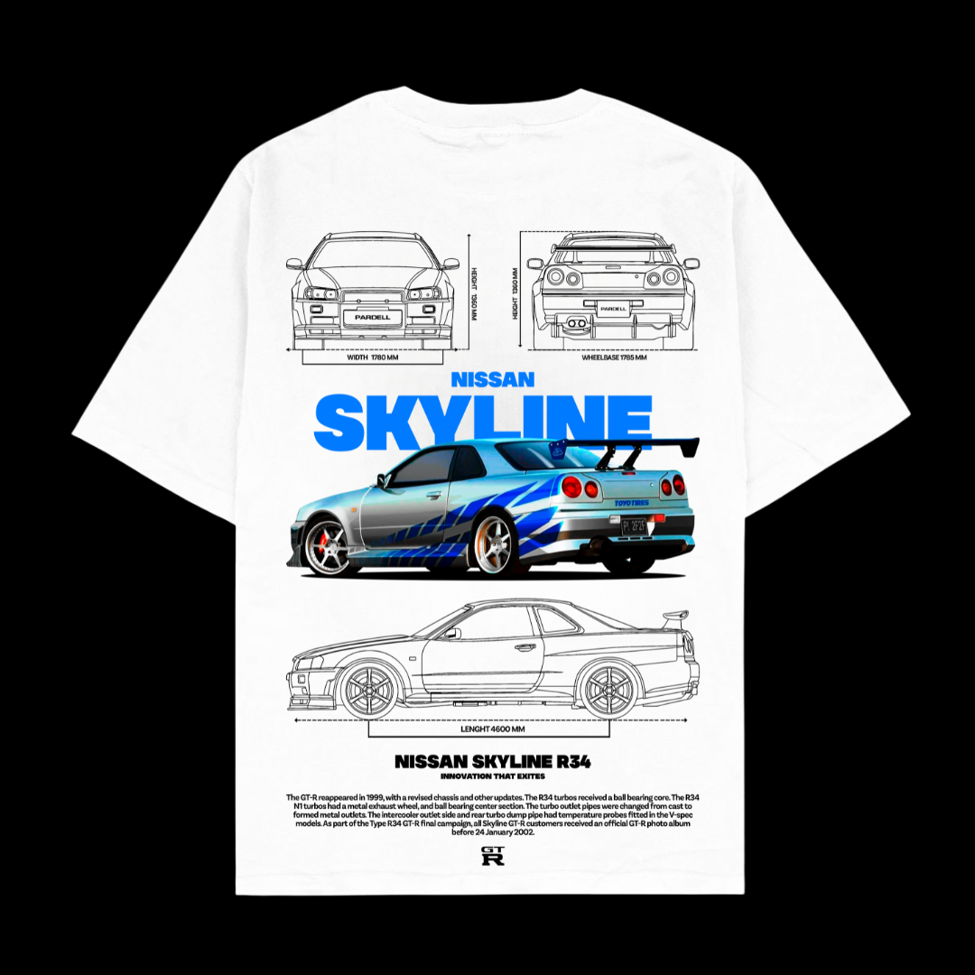 1999 Nissan Skyline R34 GT-R Oversized T-Shirt