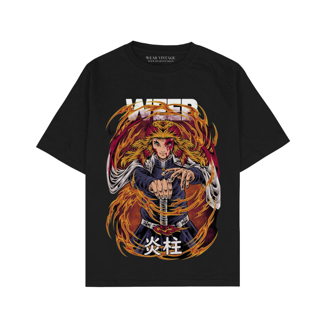 Men's Pure Cotton Oversize Fit Half Sleeves Aesthetic Graphic Printed Black T-Shirt