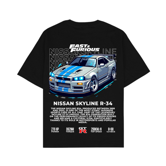 Fast & Furious Nissan Skyline Oversized T-Shirt