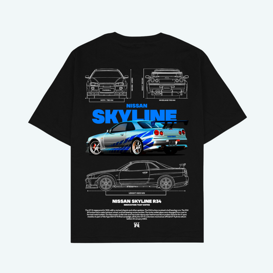1999 Nissan Skyline R34 GT-R Oversized T-Shirt